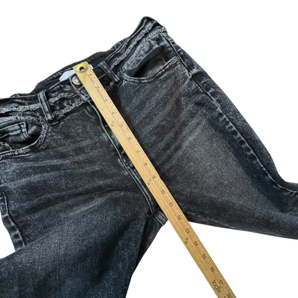 KanCan Skinny Jeans 11/29 Black Wash Women’s Raw Hem Soft Stretch Denim - Picture 7 of 11